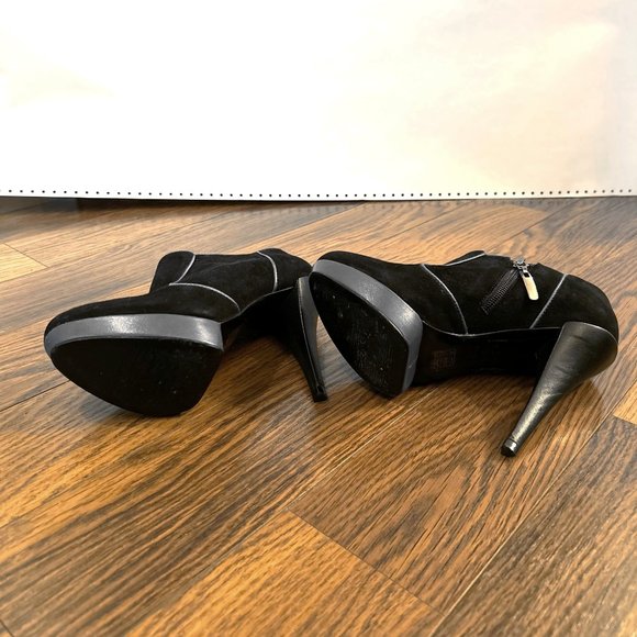 Aldo Black Suede High Heel Ankle Booties - Picture 6 of 8